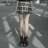 Black and white stitching pliad detachable waist-tail skirt