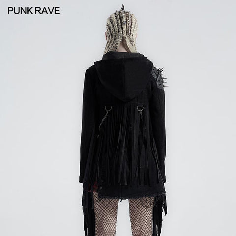 Punk handsome tassel hooded jacket
