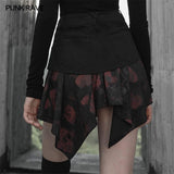 Squares printing  Print Hem Mid-waist Skirt