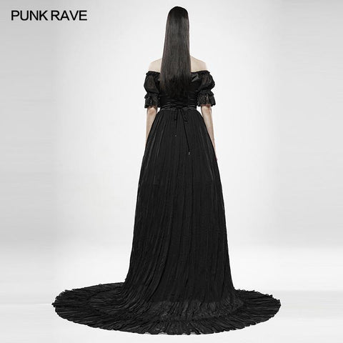 Black feather off shoulder dress