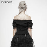 Lolita Broken-winged Black Angel Short Sleeve Shirt