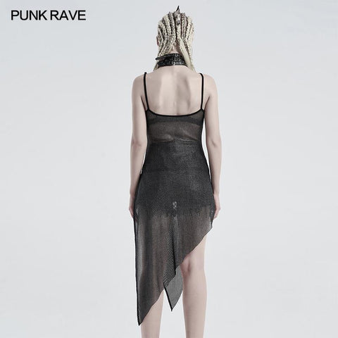 Punk daily perspective silver mesh camisole