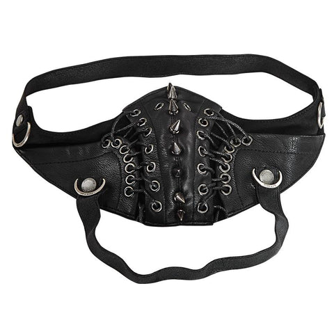 Punk Rivet Face Sexy Leather Mask Accessories