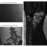 Women's Victorian Style Sexy Leather Gothic Leggings With Lace