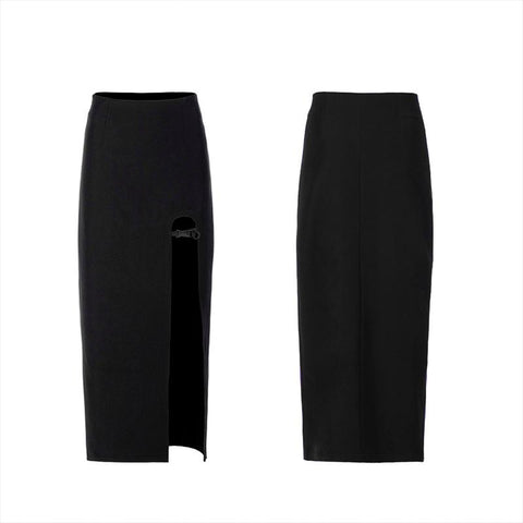 High-waisted sexy medium-length skirt