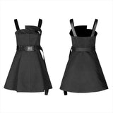 "Hardcore Girl" series military asymmetrical placket slip dress