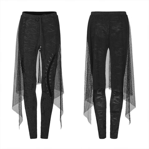 Goth black flame leggings