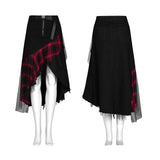 Darkness medium-length irregular skirt