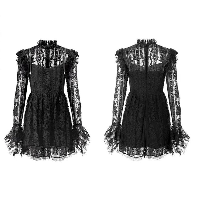 Hollow-out lace dress