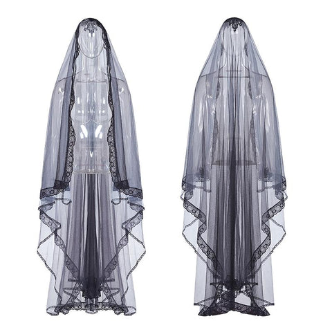 Gothic Zombie Bride Gradient Veil