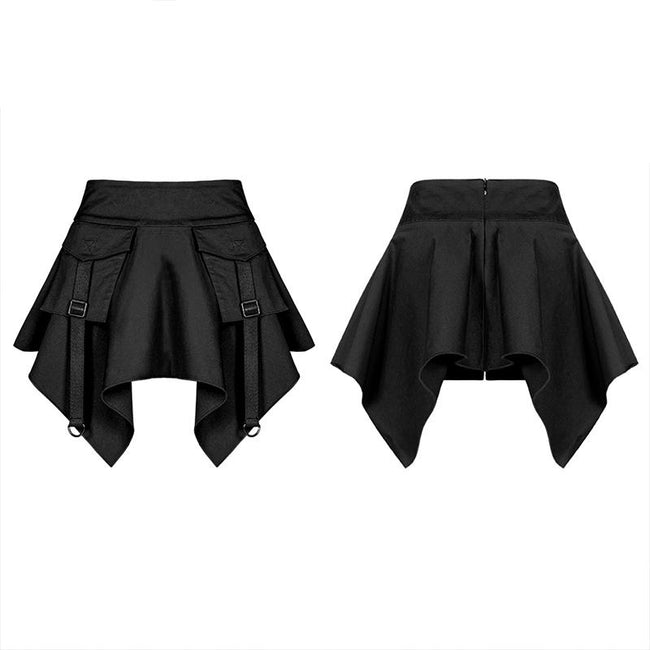 Gothic stitching dark mini skirt