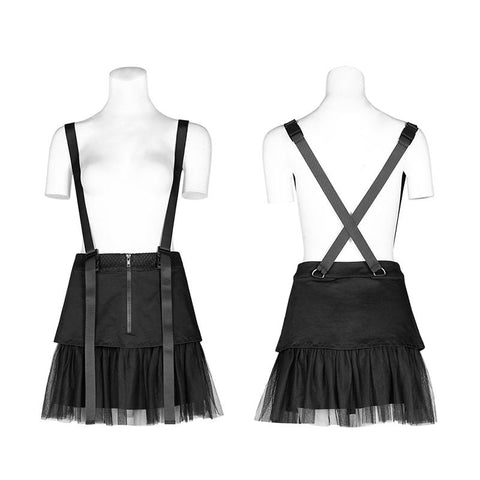 Mesh patchwork high waist skirt