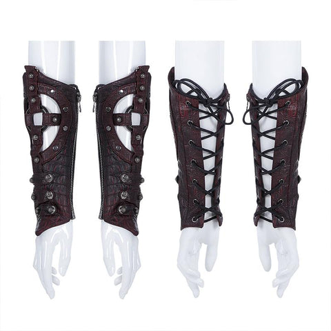Steampunk Imitation Crocodile PU Gloves