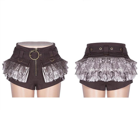 Steampunk viper stonewashing shorts