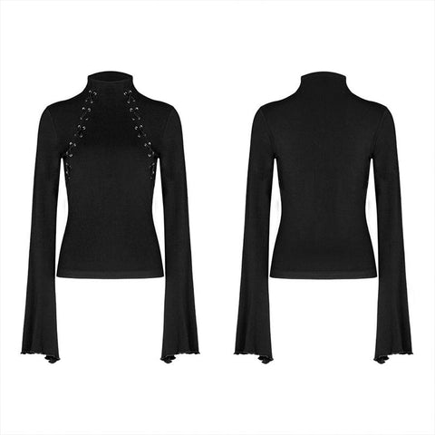 Light Gothic laced chest skinny T-shirt