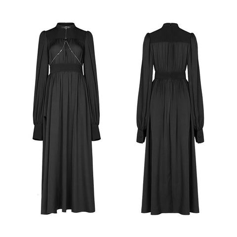 Dark spliced slit dress
