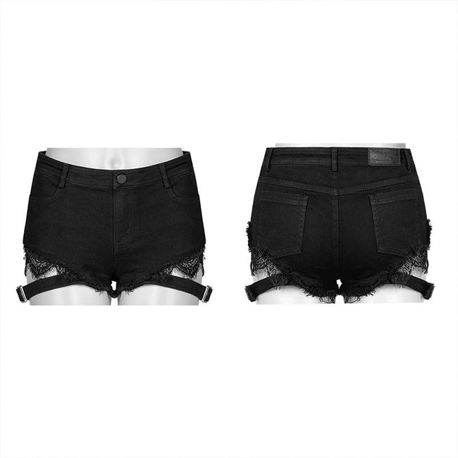 Gothic Sexy Tied Rope Short Jeans