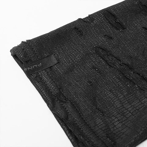 Punk snake print ripped gloves