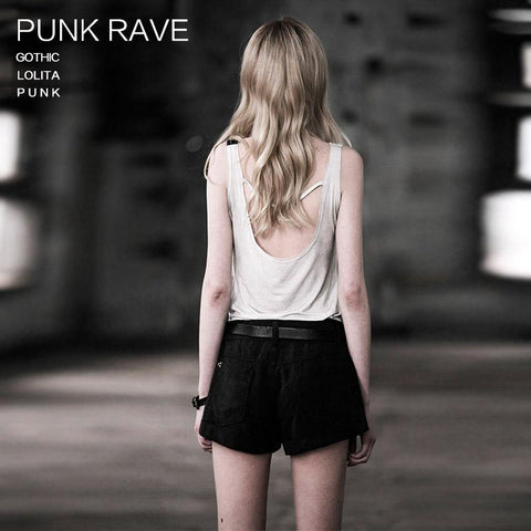 Digital Printing Sleeveless Punk Shirt