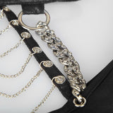 Women's Punk Personality Iron Chain Around Neck Strapless Top
