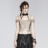 Women's Punk Personality Iron Chain Around Neck Strapless Top