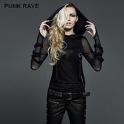 High End Fashion Trendy Street Punk T-shirts With Big Hoodie