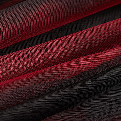 Dark Red and Black Gradient Half Skirt