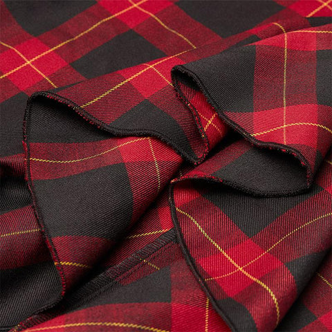 Plaid irregular flounces slip dress