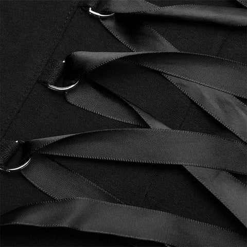 Dark falbala lashing back dress