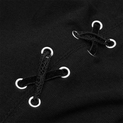 Light Gothic laced chest skinny T-shirt