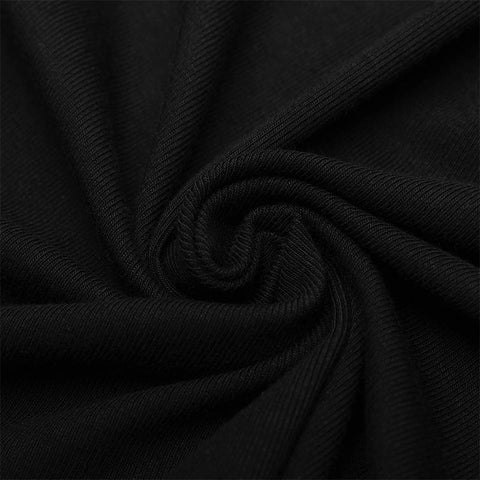 Embroidered V-neck horn sleeve T-shirt
