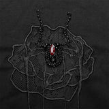 Gothic red-eyed spider embroidered dress