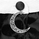 Dark peach heart shadow flower bat white collar little black dress
