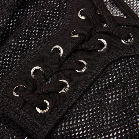 Punk daily perspective silver mesh camisole
