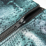 Serpentine PU leather little A-line skirt