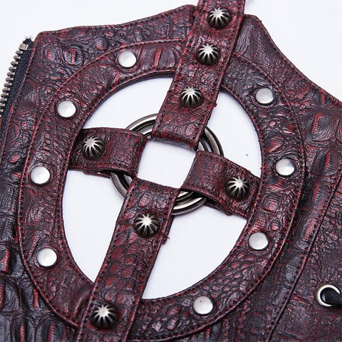 Steampunk Imitation Crocodile PU Gloves