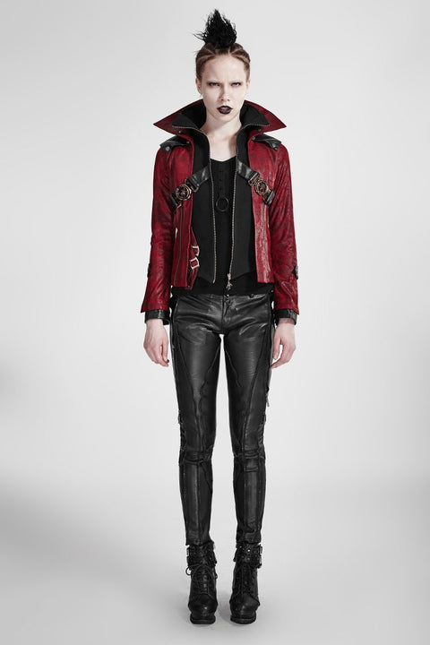 Fashion Chinchilla Leather Punk Coat