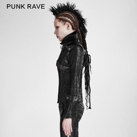 Fashion Chinchilla Leather Punk Coat