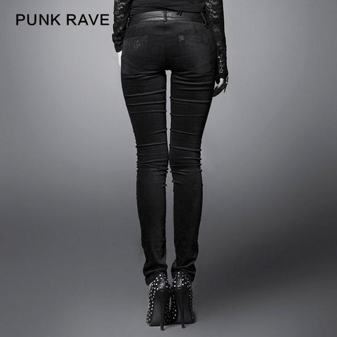 Fashion Black Ladies Punk Pants For Women