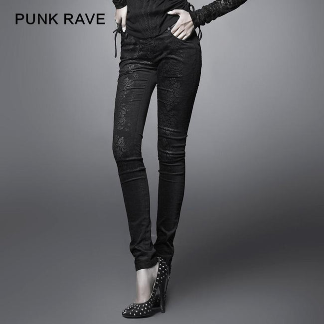 Fashion Black Ladies Punk Pants For Women