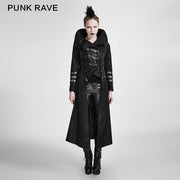 Black Winter High Collar Long Rock Punk Coat