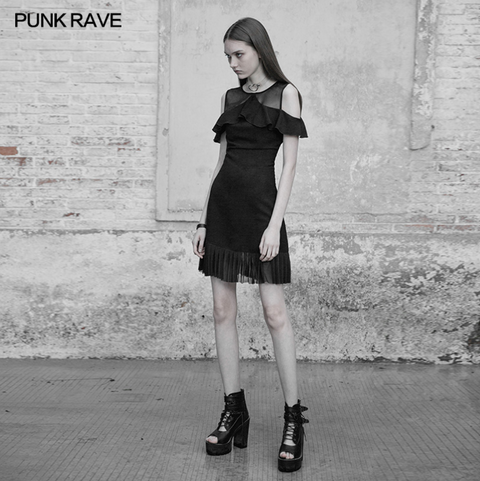 Punk Rave Mesh stitching chiffon short dress