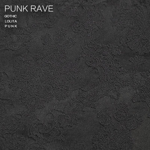 Punk Black Winter Flower Pattern Men Slim Gothic Pants