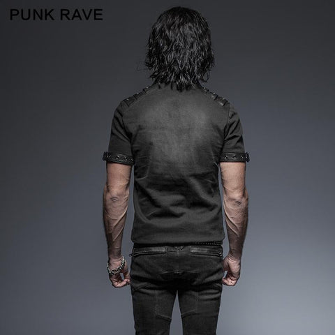 Causal Tie-dye Short Sleeves Punk Shirts With Two Pockets