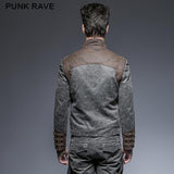Steampunk Zipped Short Punk Jacket With Stand-up Collar