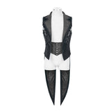 Blue Long Gorgeous Tuxedo 100% Polyester Gothic Coat