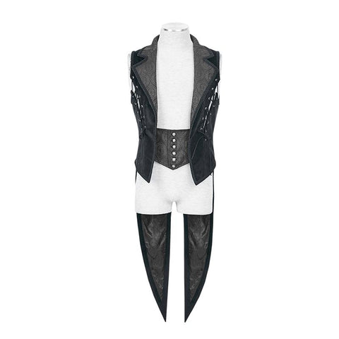 Blue Long Gorgeous Tuxedo 100% Polyester Gothic Coat