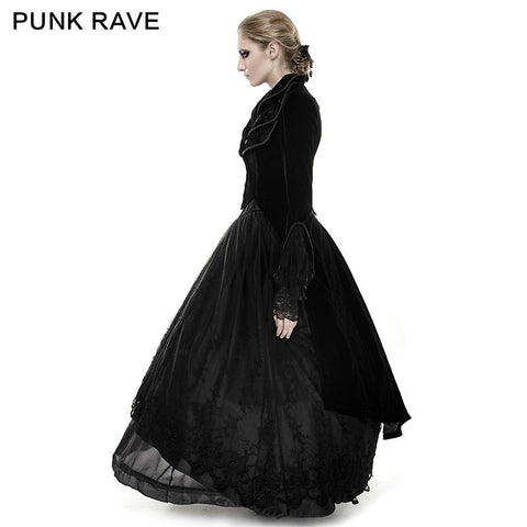 Mystery Women Jacket Elegant Gothic Coat With Lace