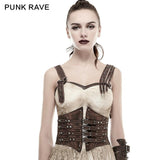 Steampunk Vintage Retro Underbust Corset Waist Belt Sexy Leather Girdles For Women Accessories