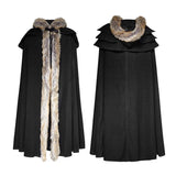 Long Cloak Gothic Trench Coats With Excellent Wool Collar